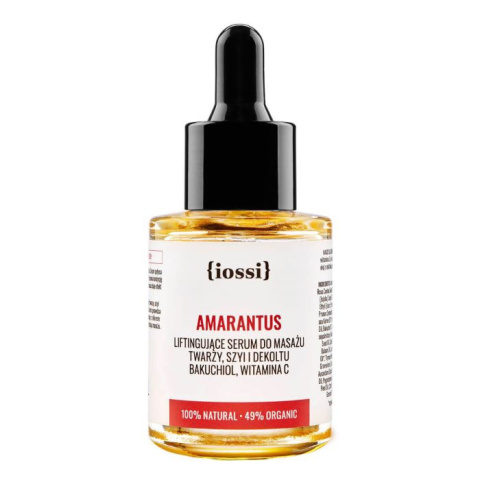 IOSSI Amarantus Liftingujące serum do masażu twarzy 30 ml w szklanej butelce z pipetą