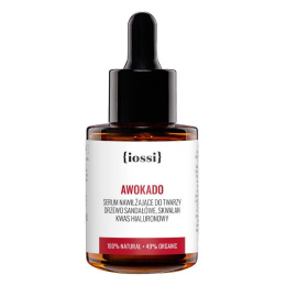 IOSSI Awokado Serum 30 ml – butelka z pipetą, naturalne serum do twarzy z olejem awokado