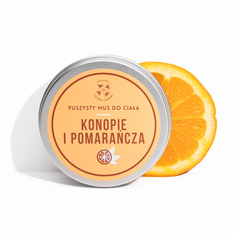 Mus do ciała Konopie i Pomarańcza 150 ml – odżywcza formuła z masłem shea i olejem konopnym.