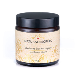 NATURAL SECRETS Micelarny Balsam Myjący - Len z Drzewem Różanym 100 g