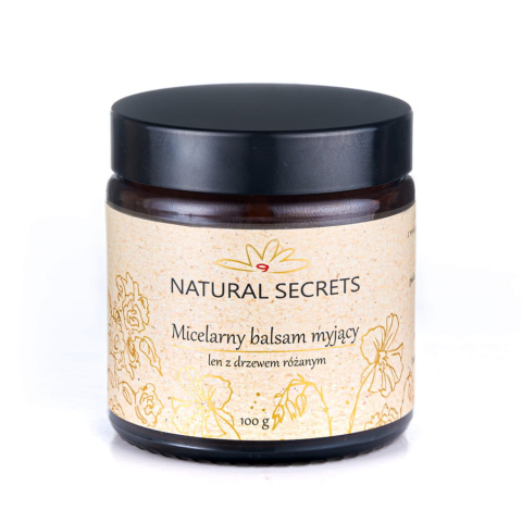 NATURAL SECRETS Micelarny Balsam Myjący - Len z Drzewem Różanym 100 g