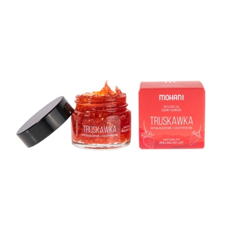 MOHANI Wygładzająco-odżywczy peeling do ust - Truskawka 15 ml