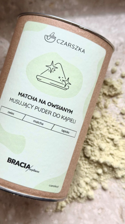 Matcha na owsianym - musujący puder do kąpieli | Czarszka x Bracia Mydlarze