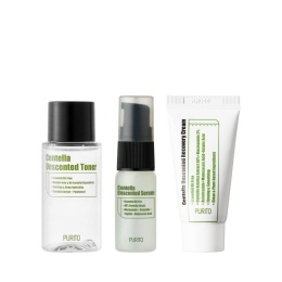 Purito Centella Unscented Mini Kit, Zestaw mini kosmetyków z wąkrotą azjatycką