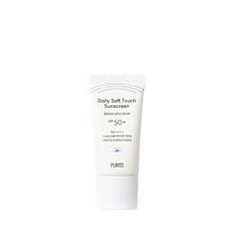 Purito Daily Soft Touch Sunscreen SPF 50+ PA++++, Codzienny krem przeciwsłoneczny z ceramidami, 15 ml