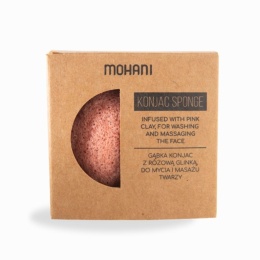MOHANI Natural Konjac Face Wash Sponge with Pink Clay